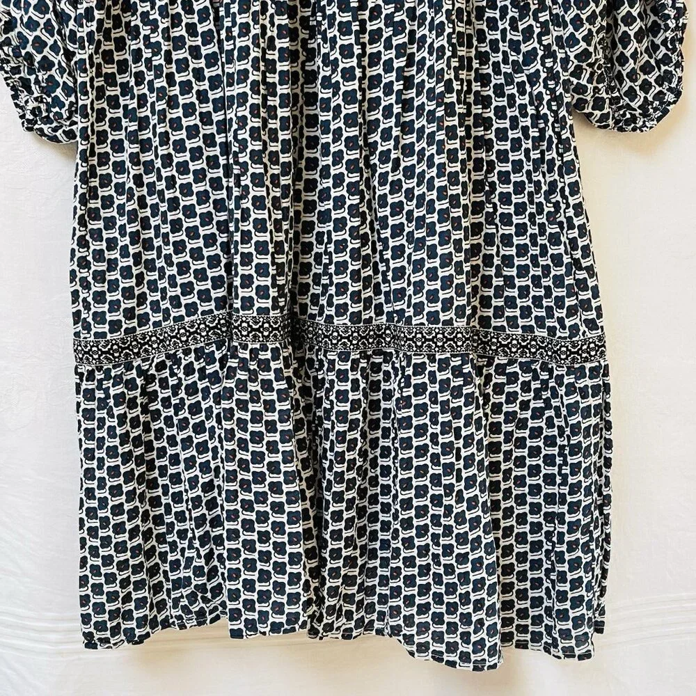 Anthroplogie Midi Dress Womens XL Blue Floral Boho Relaxed Party Tiered Peasant - Picture 3 of 16